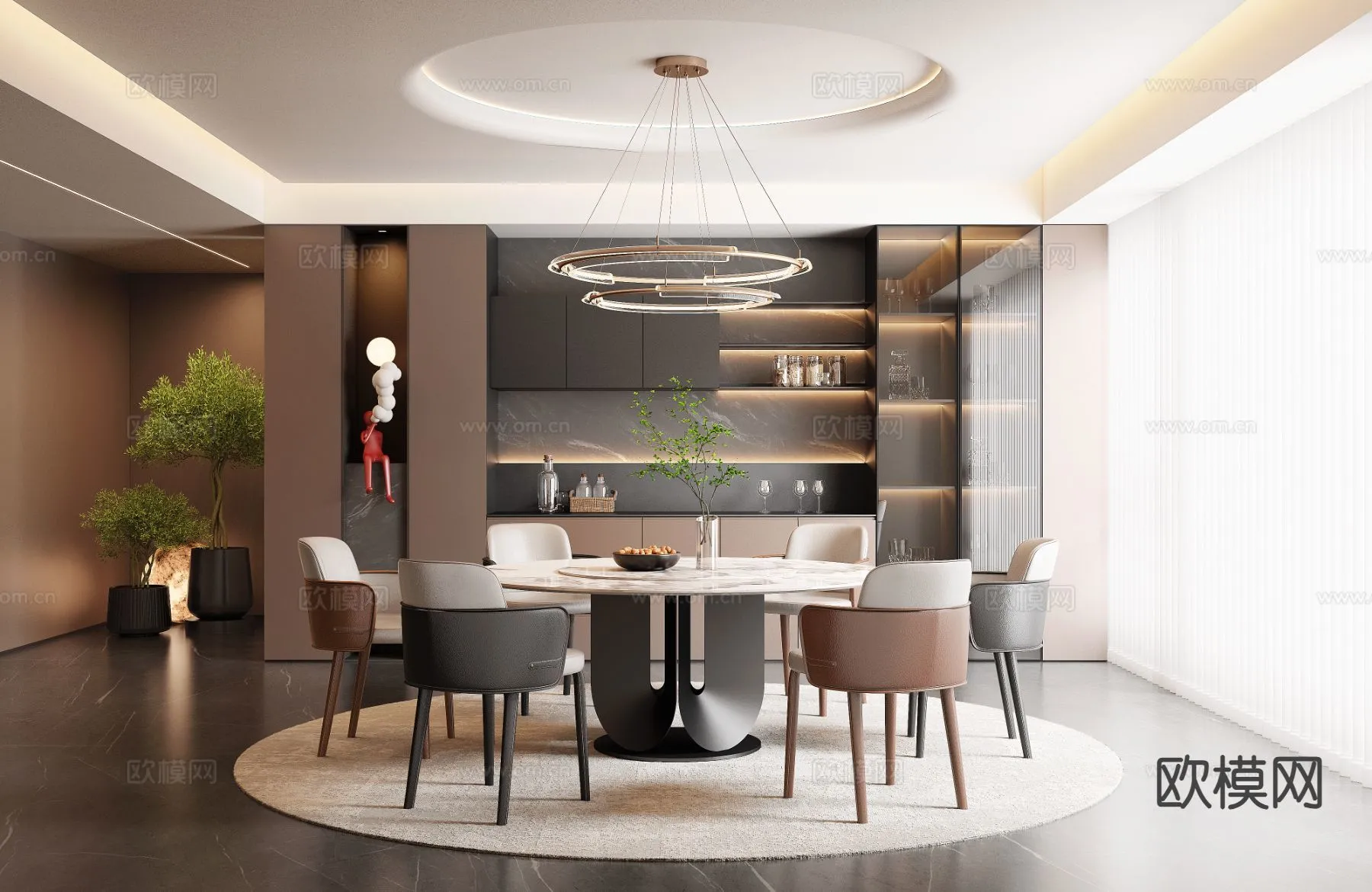 DINING ROOM SETS – 3D Model For Interior Design – 10769