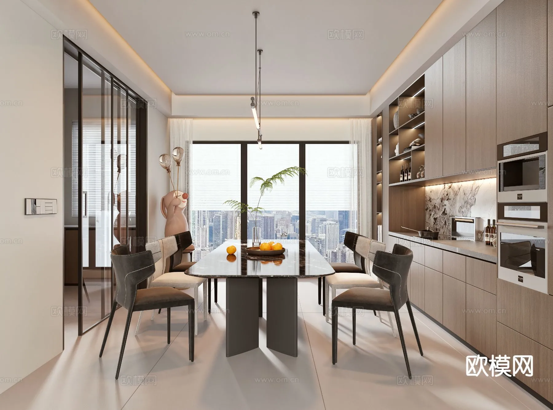 DINING ROOM SETS – 3D Model For Interior Design – 10776