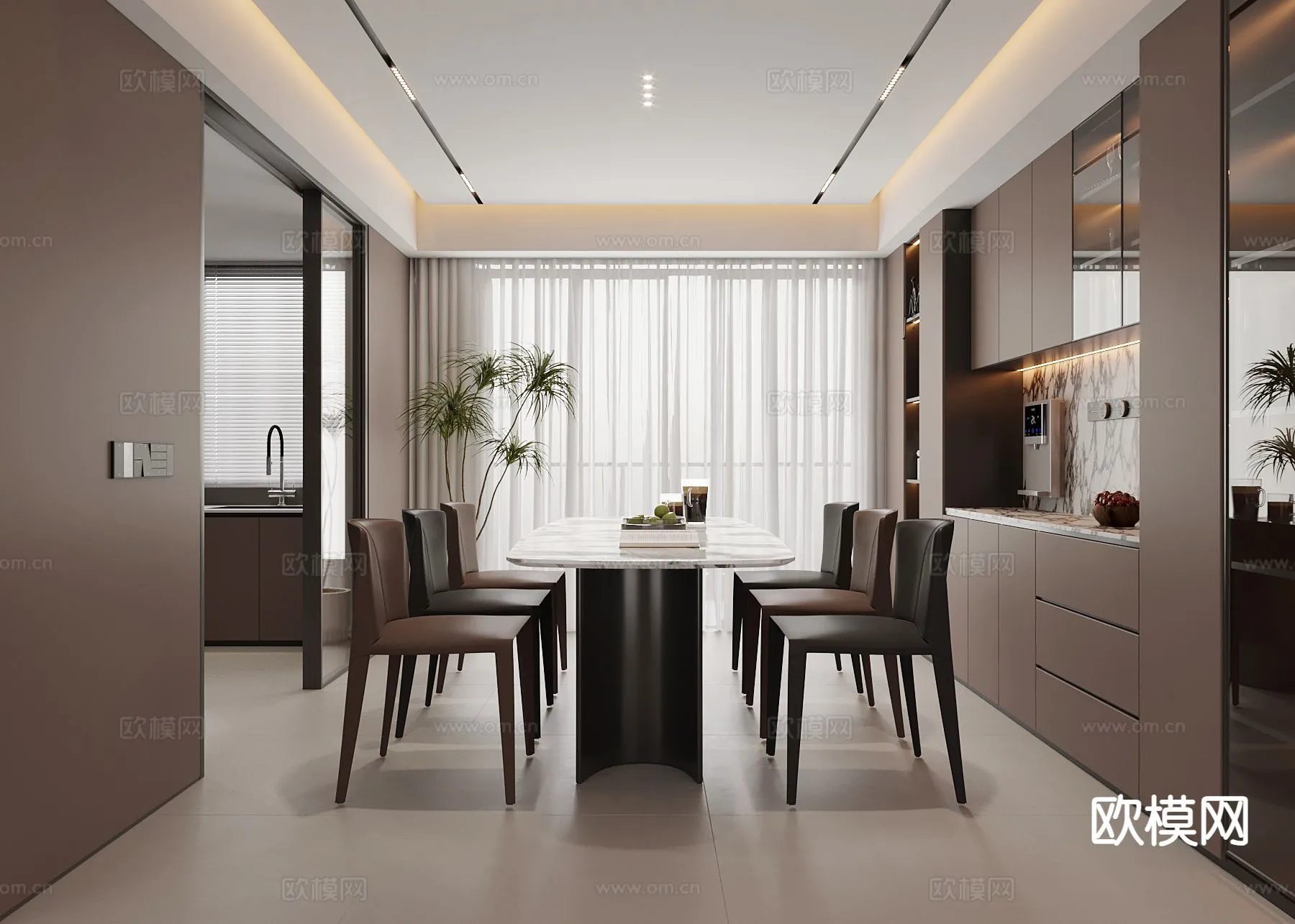 DINING ROOM SETS – 3D Model For Interior Design – 10777