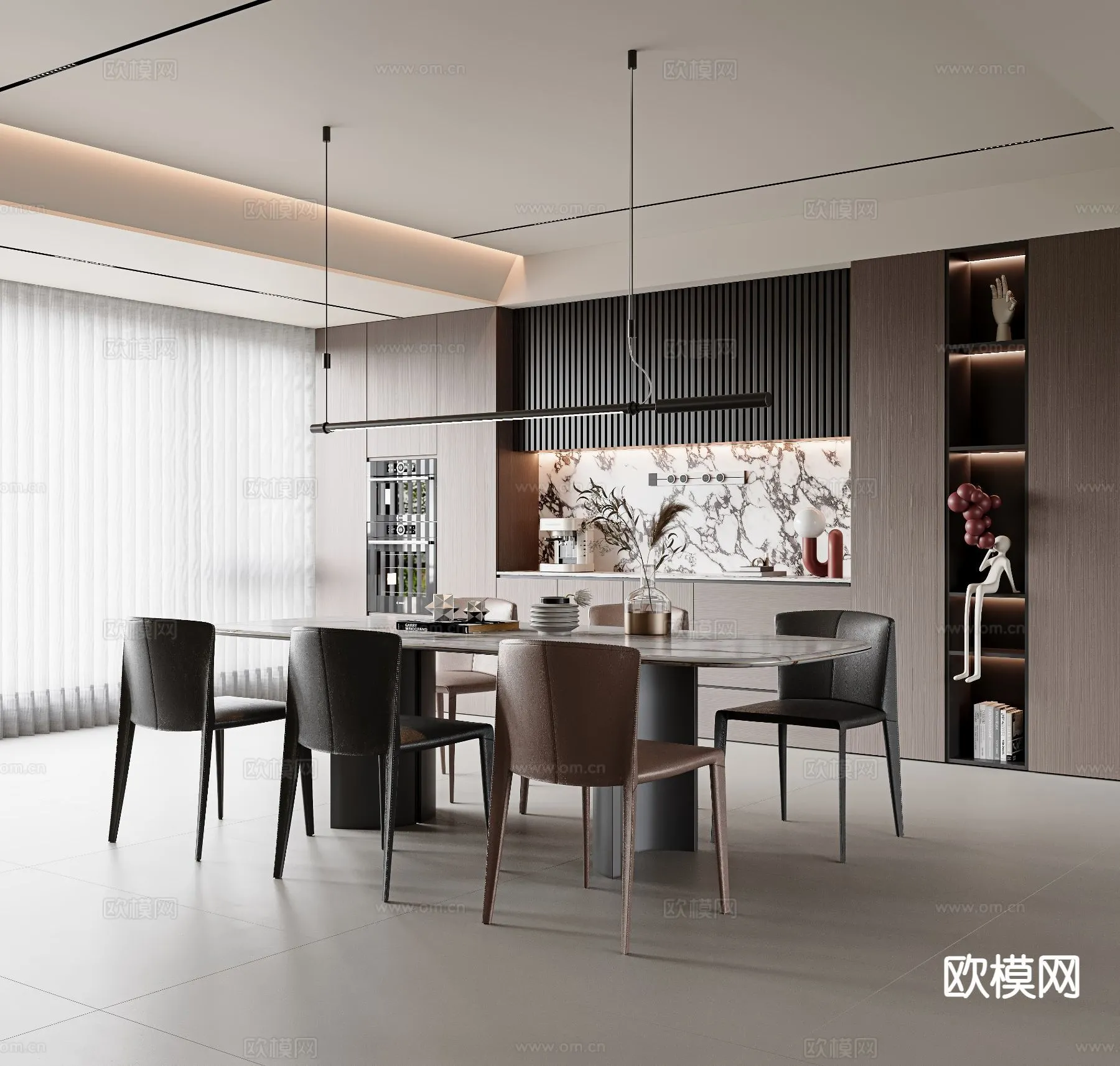 DINING ROOM SETS – 3D Model For Interior Design – 10779