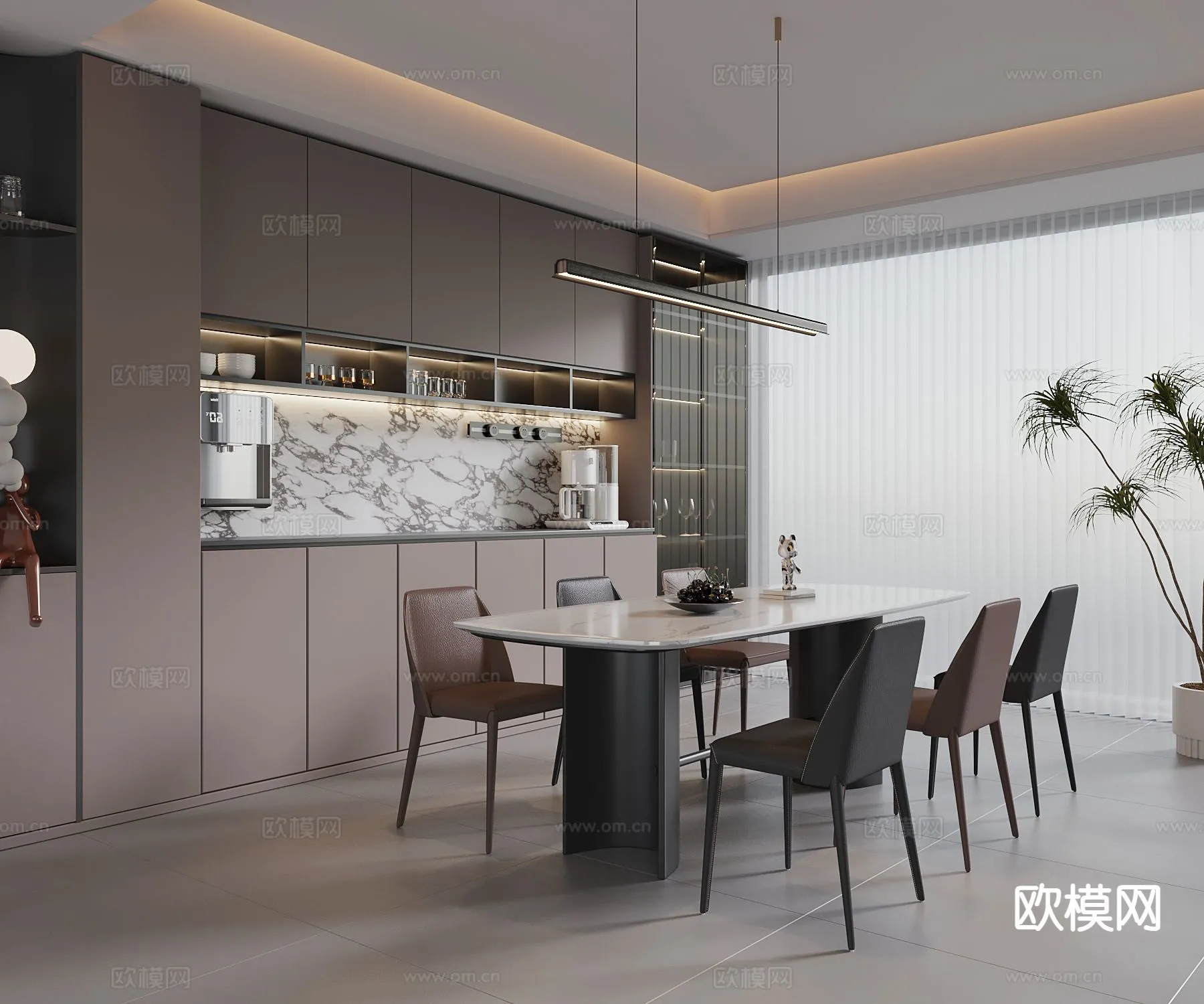 DINING ROOM SETS – 3D Model For Interior Design – 10780