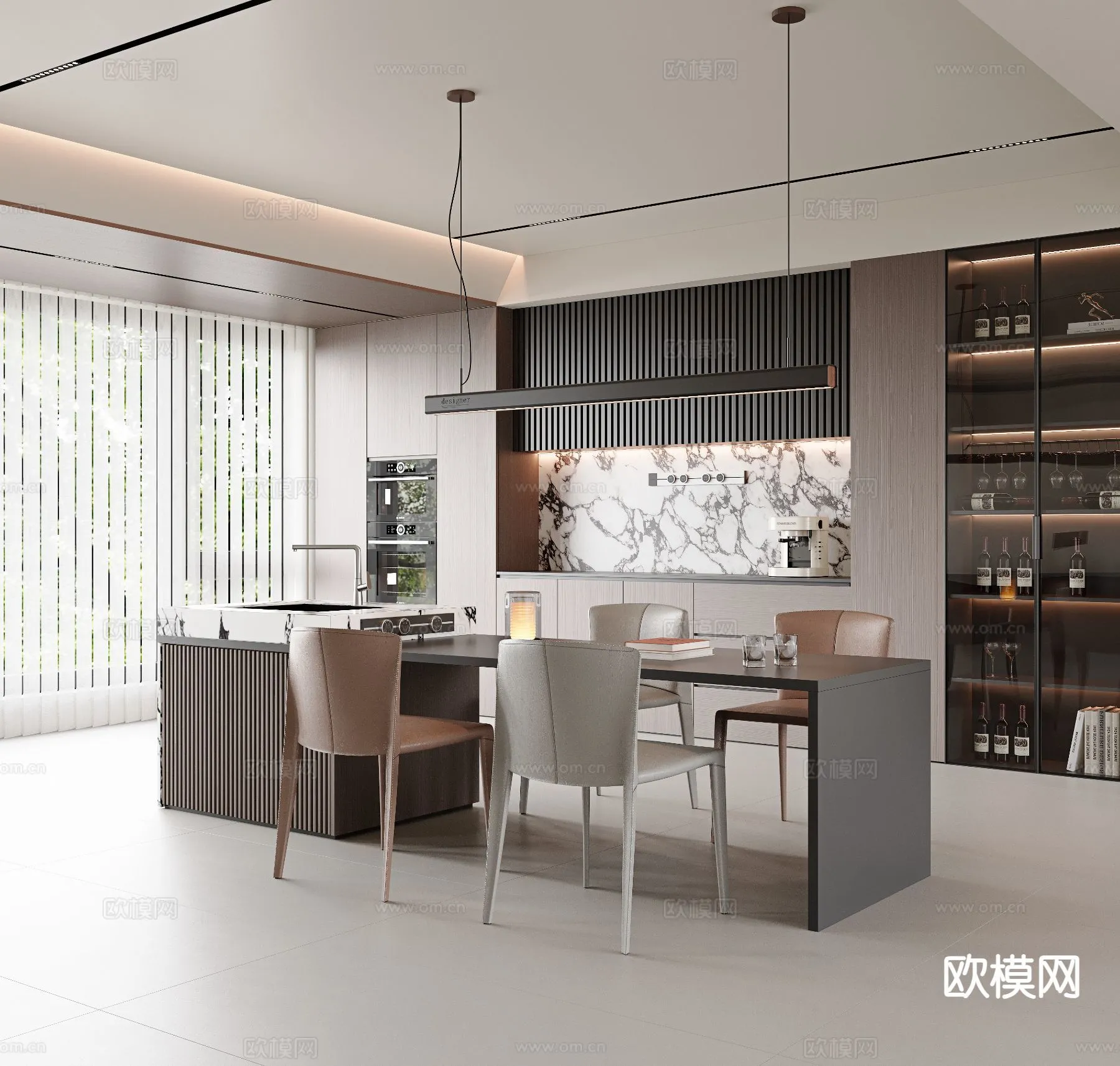 DINING ROOM SETS – 3D Model For Interior Design – 10781