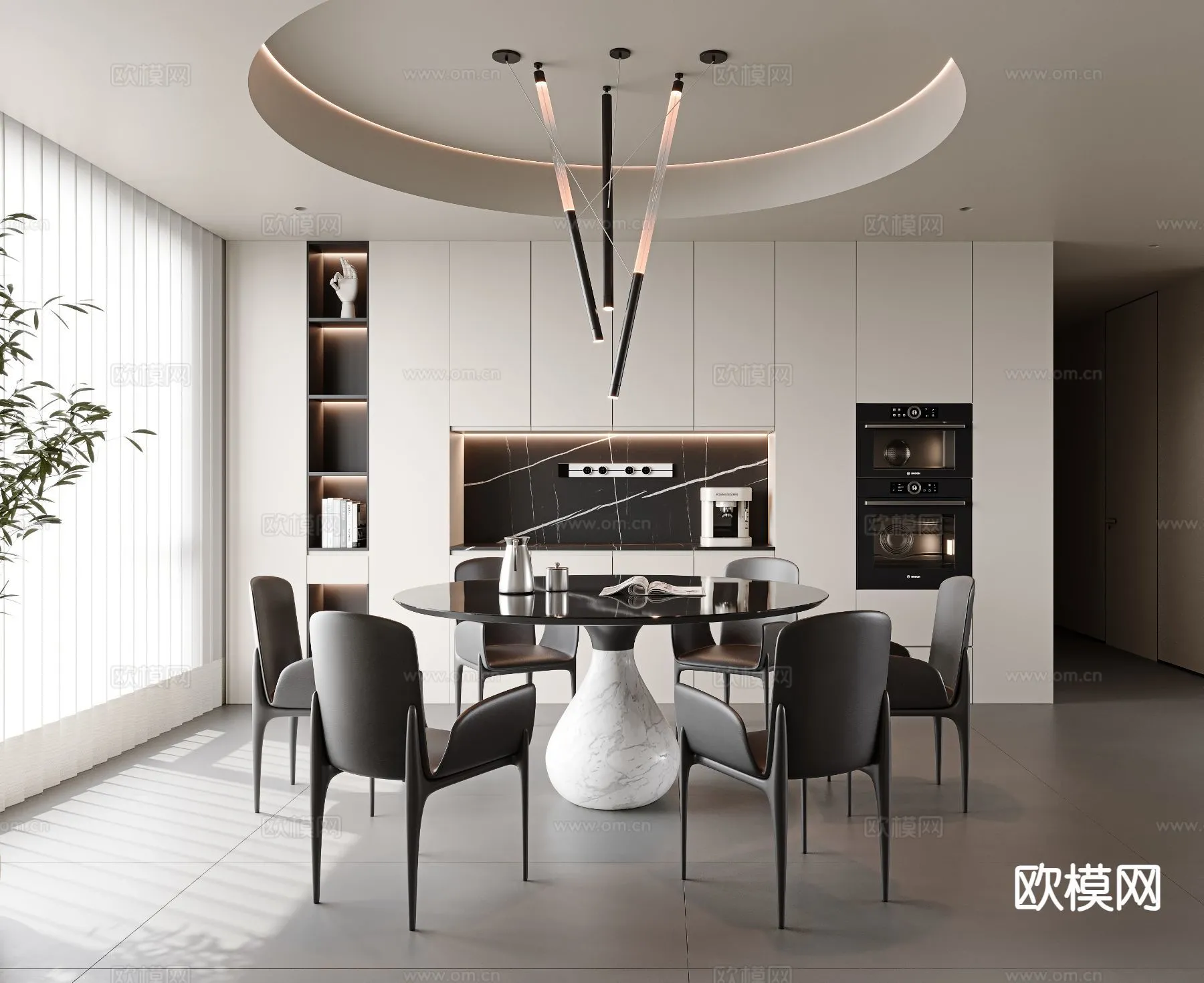 DINING ROOM SETS – 3D Model For Interior Design – 10785