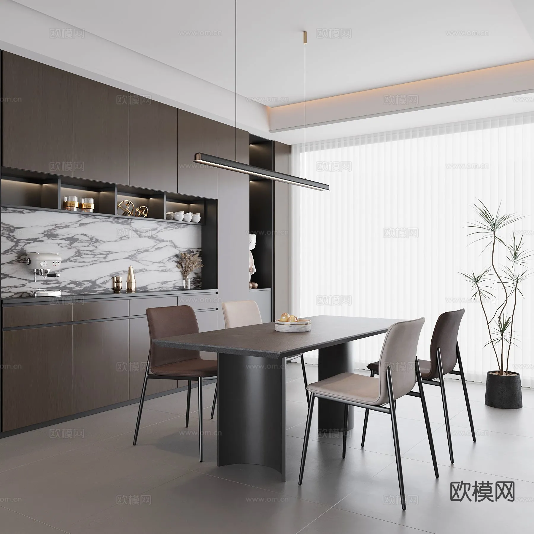 DINING ROOM SETS – 3D Model For Interior Design – 10786