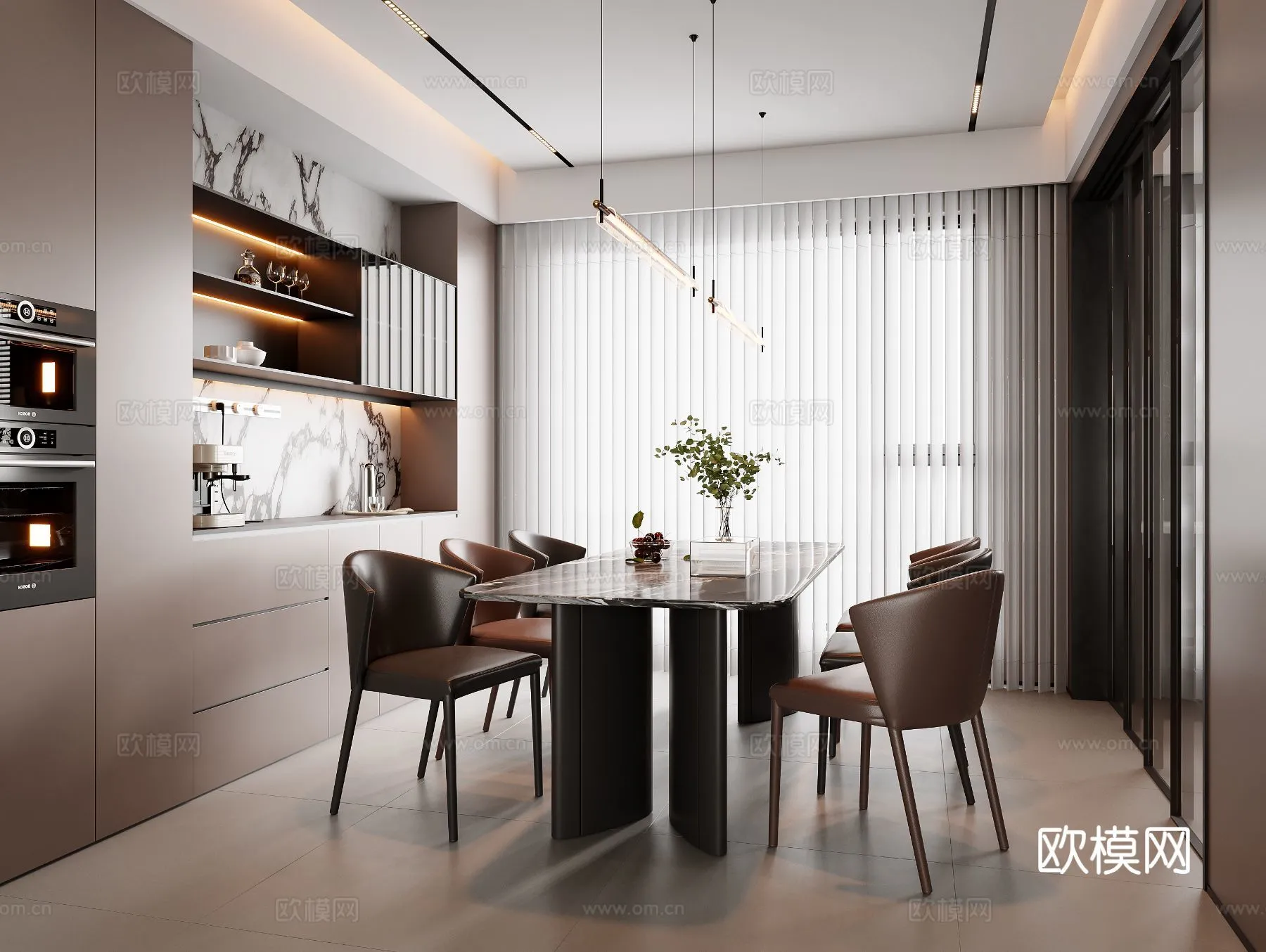 DINING ROOM SETS – 3D Model For Interior Design – 10790