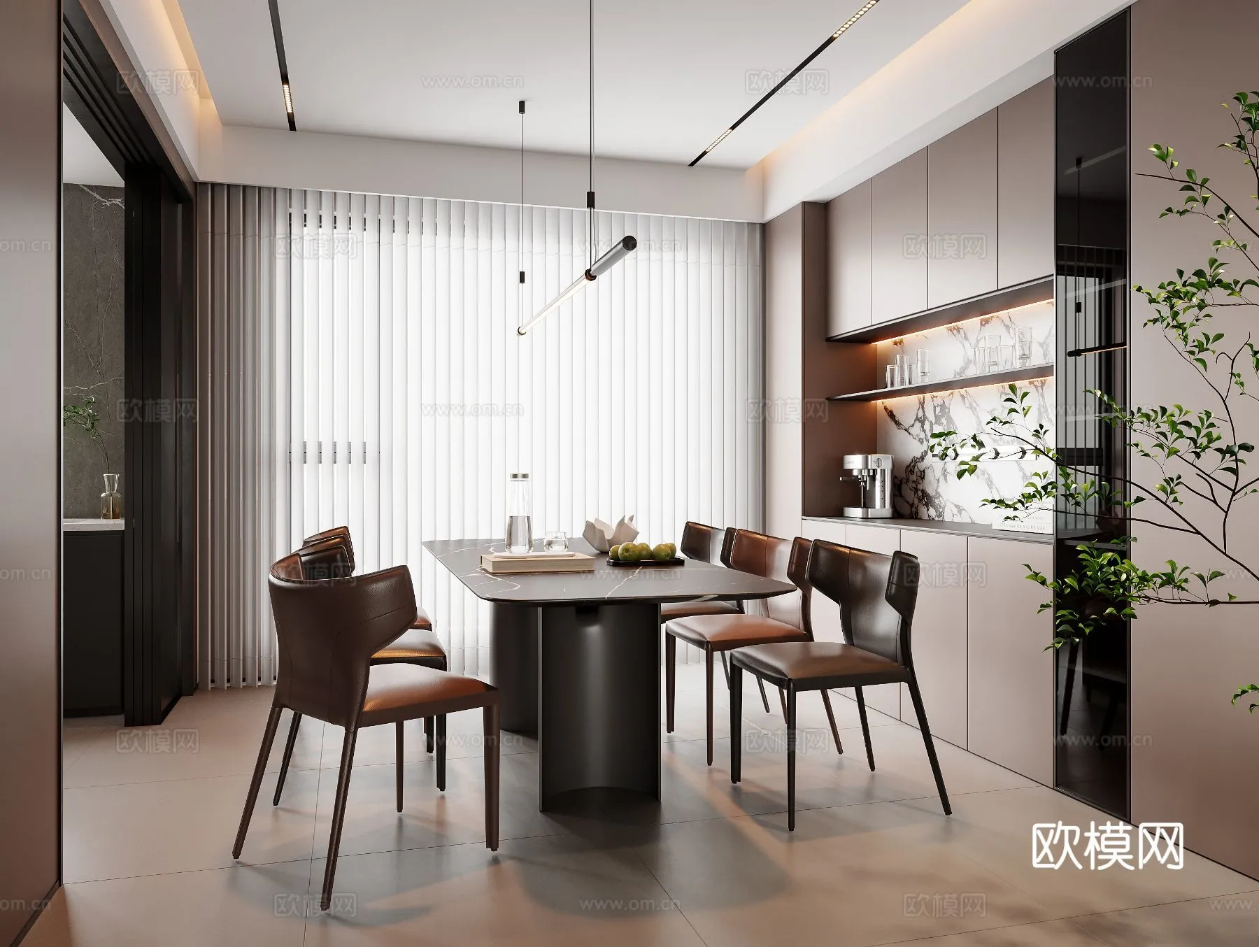 DINING ROOM SETS – 3D Model For Interior Design – 10791