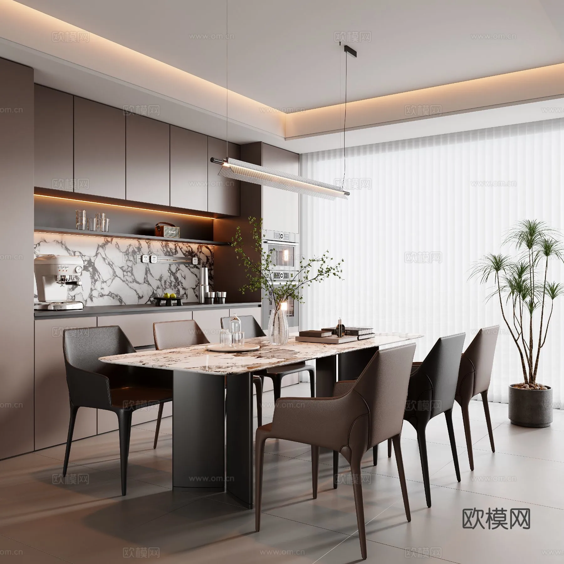 DINING ROOM SETS – 3D Model For Interior Design – 10792