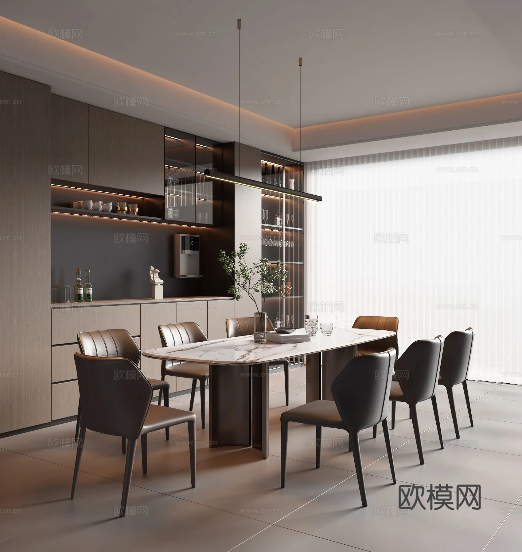 DINING ROOM SETS – 3D Model For Interior Design – 10795