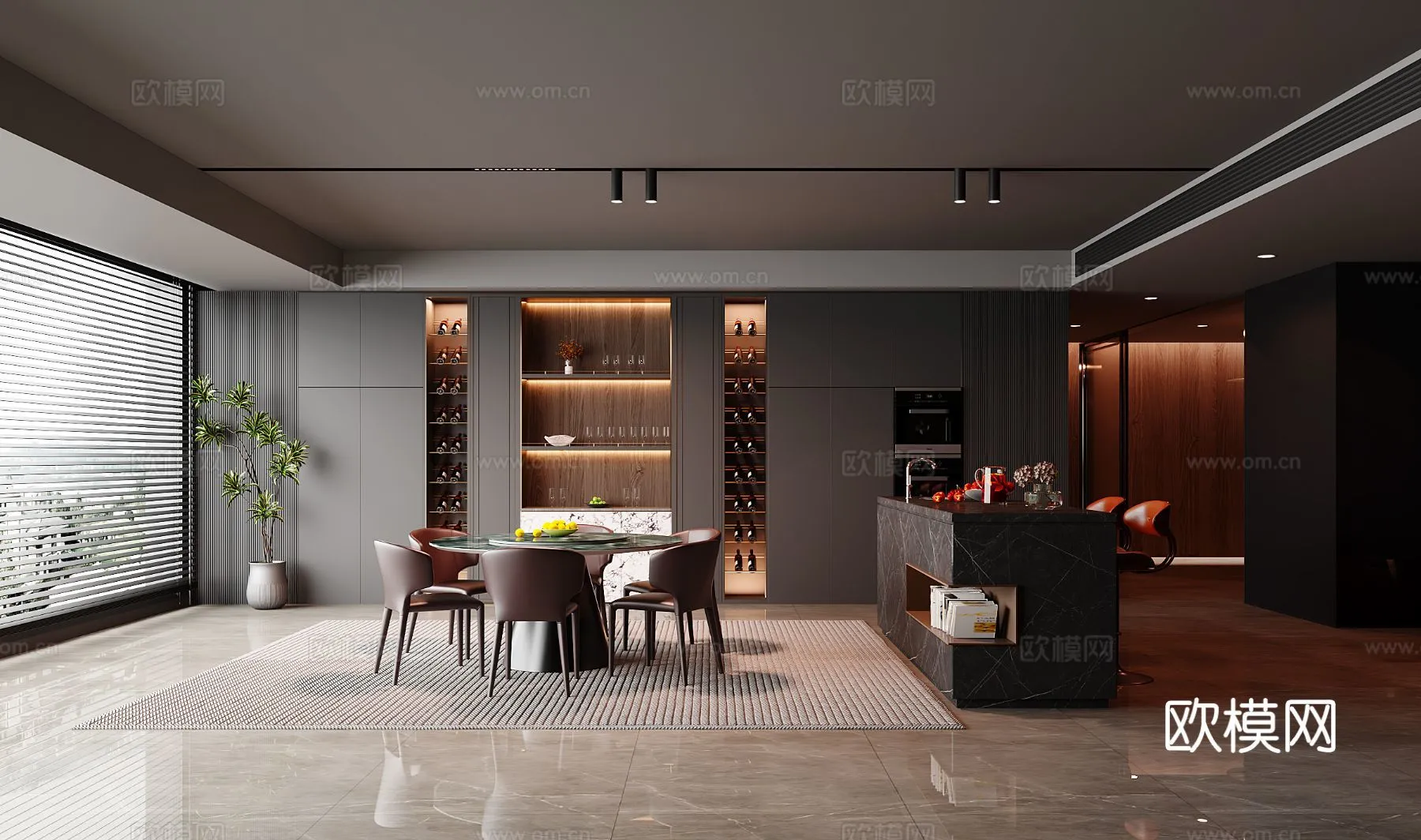 DINING ROOM SETS – 3D Model For Interior Design – 10798