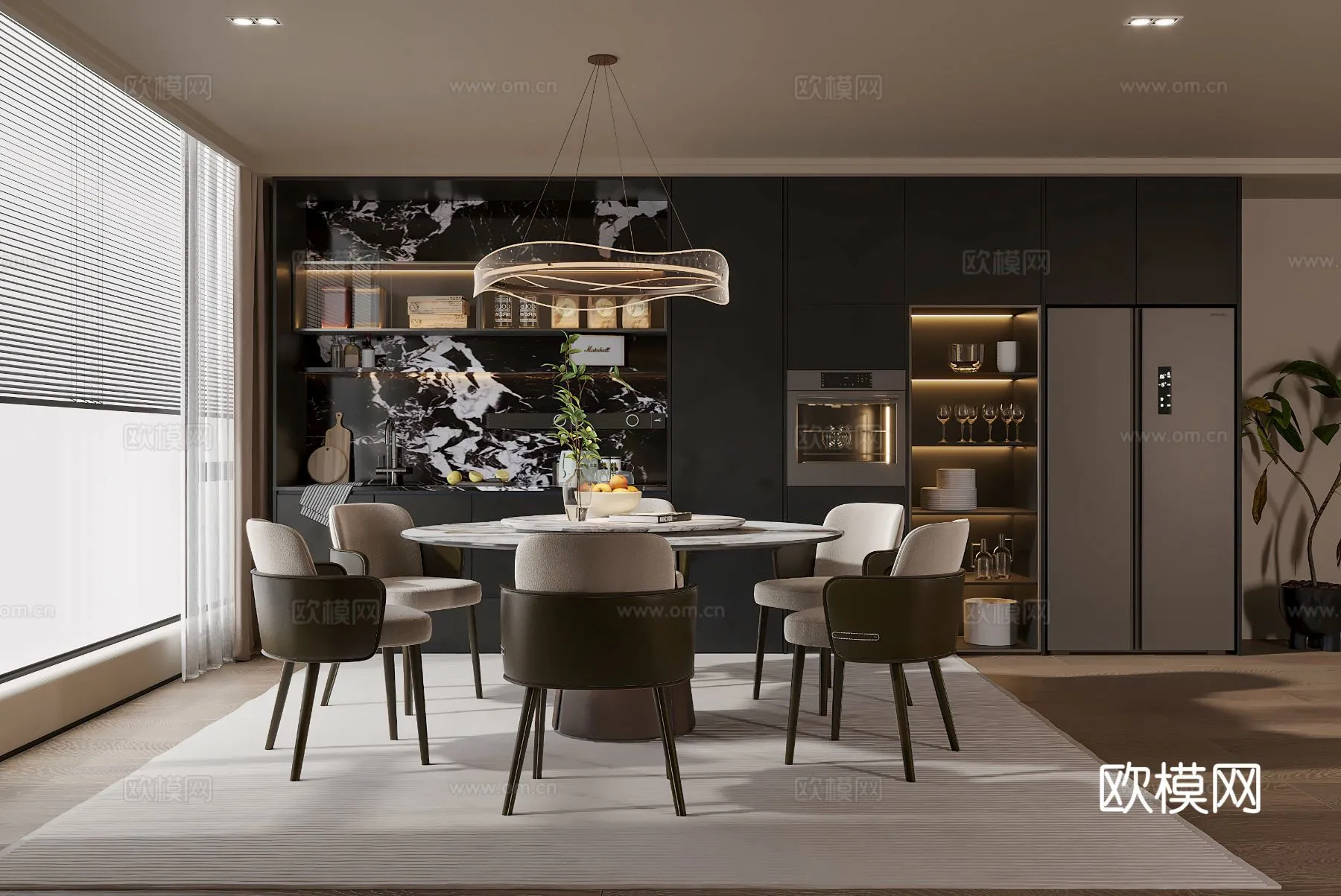 DINING ROOM SETS – 3D Model For Interior Design – 10801