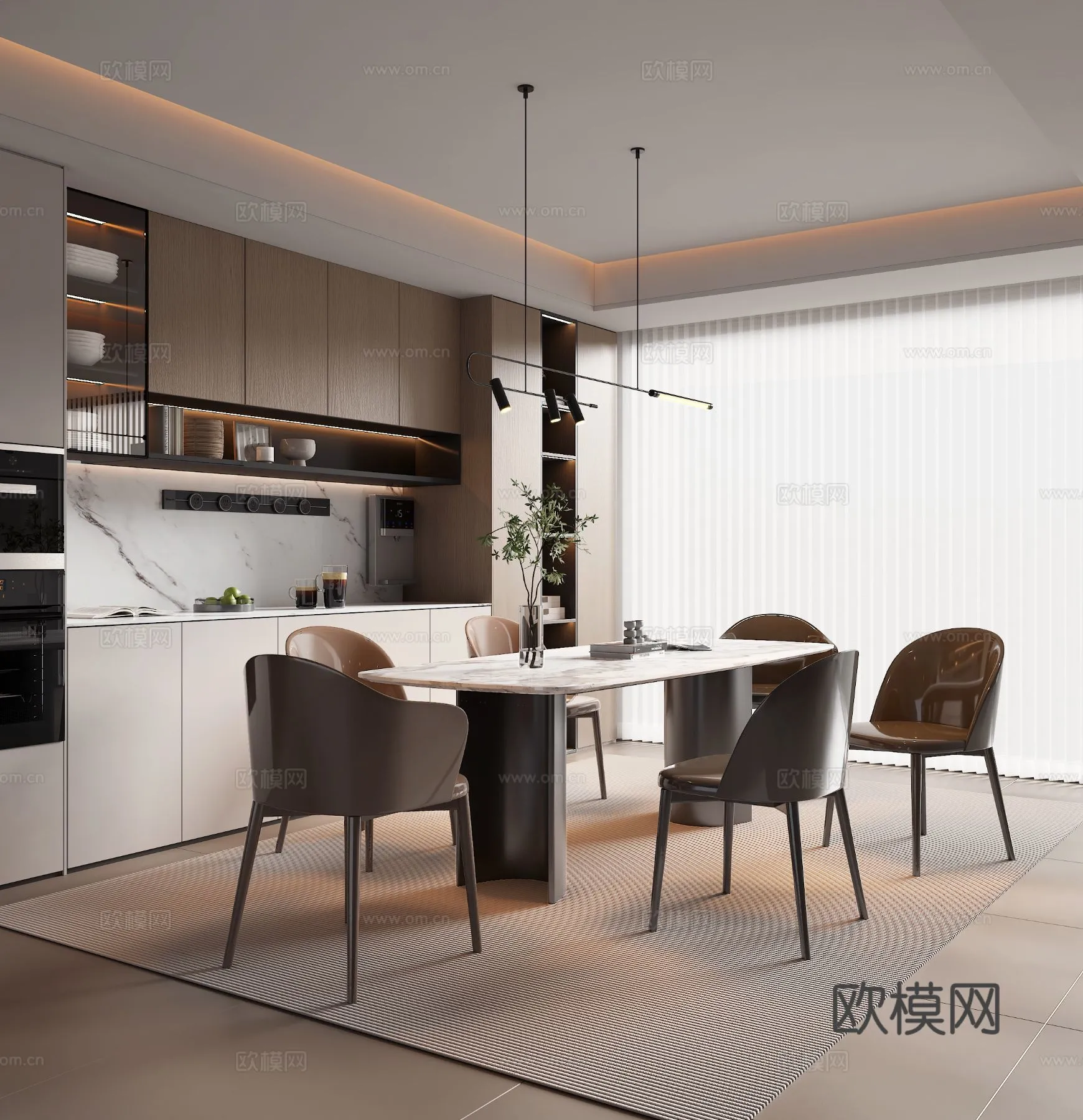 DINING ROOM SETS – 3D Model For Interior Design – 10803