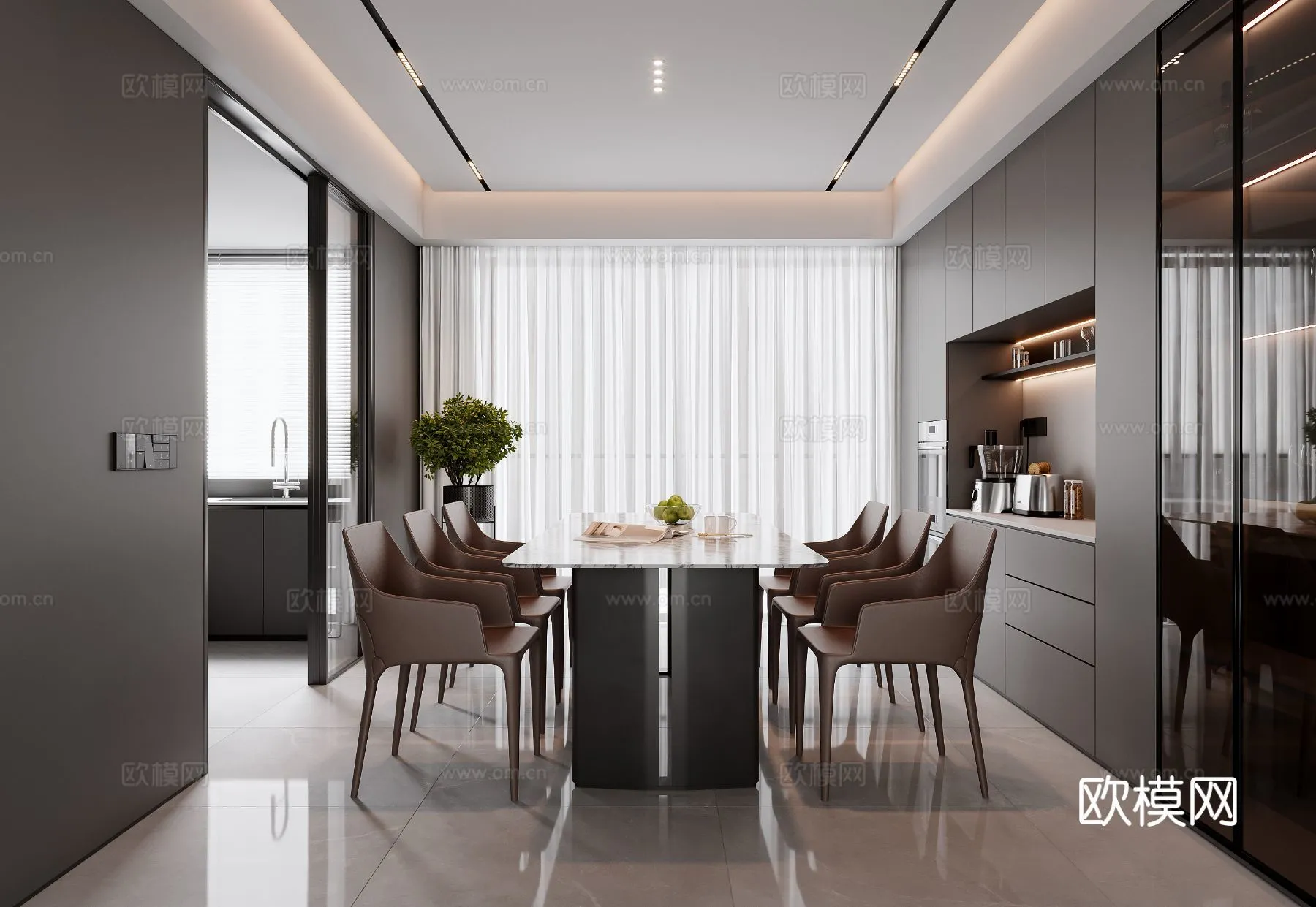 DINING ROOM SETS – 3D Model For Interior Design – 10806