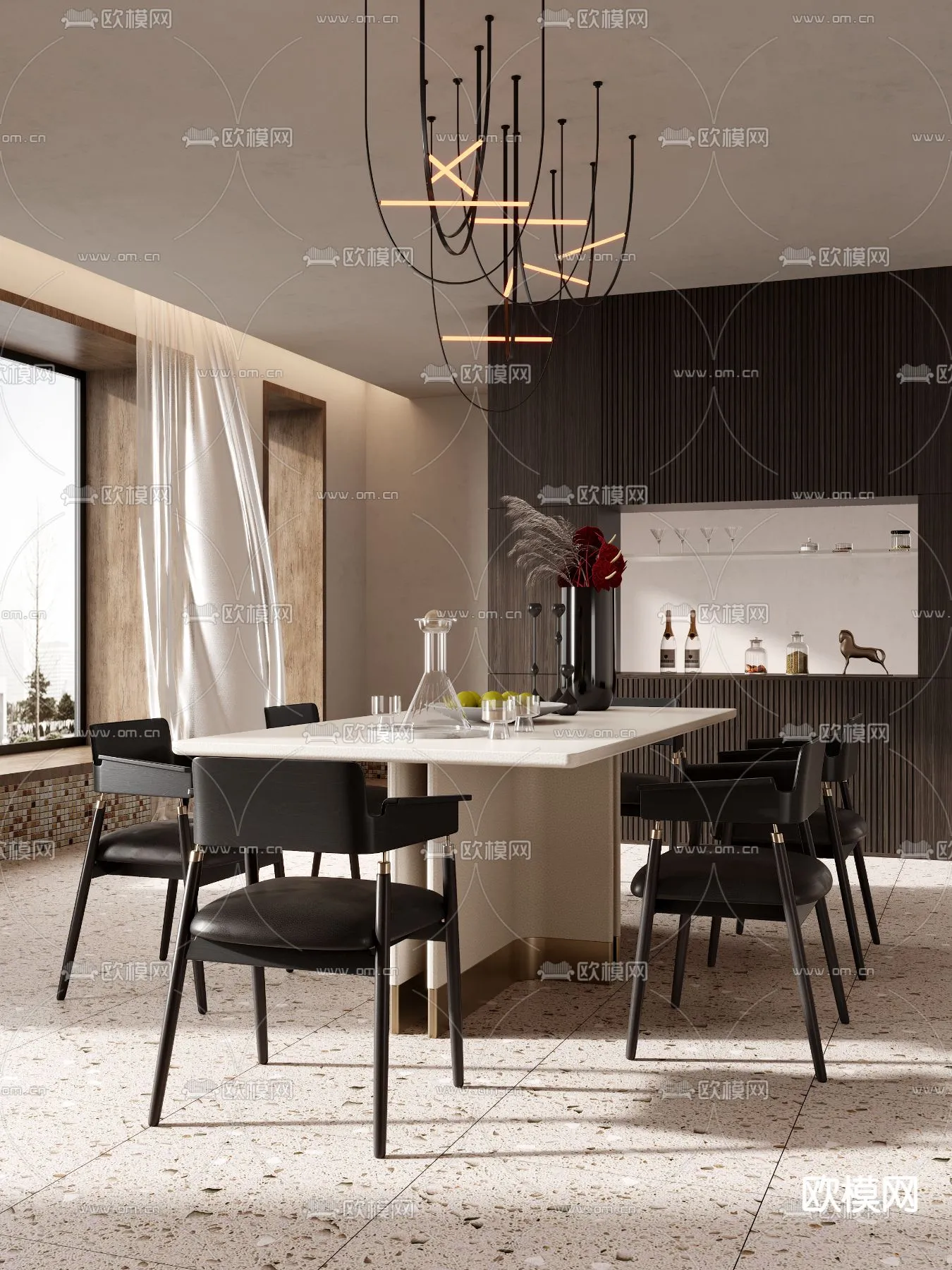 DINING ROOM SETS – CORONA – 3D MODEL – 1357 DINING ROOM SETS – CORONA – 3D MODEL – 1357