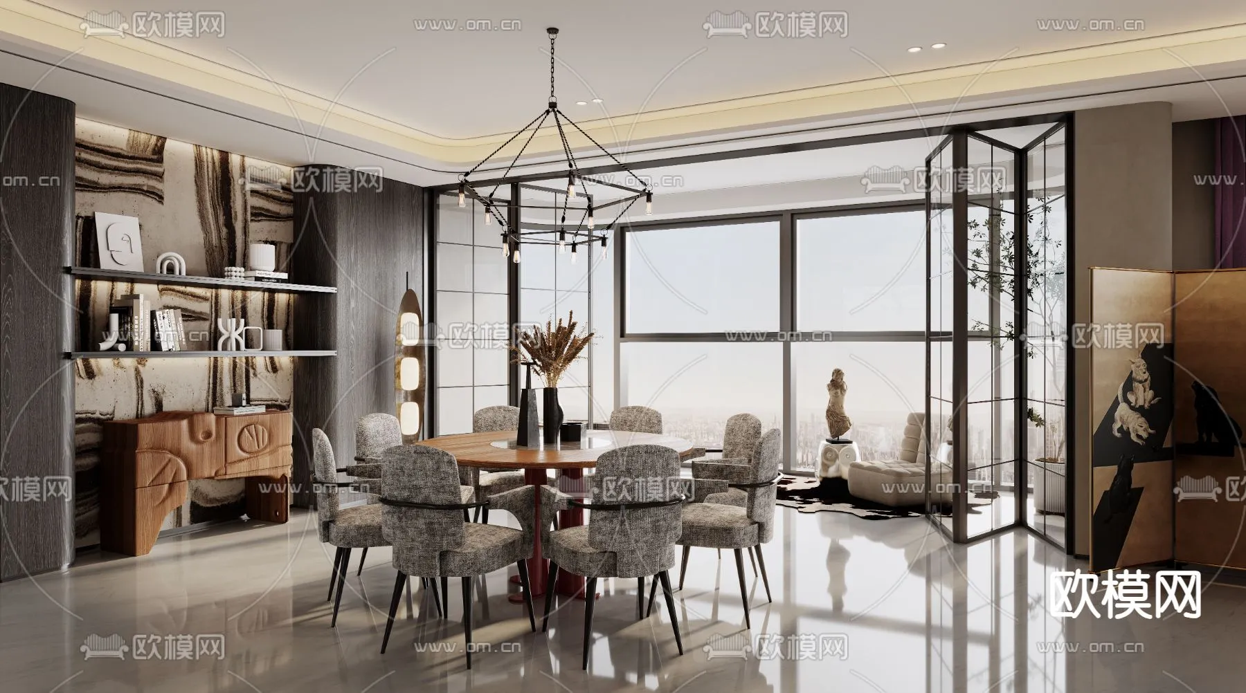 DINING ROOM SETS – CORONA – 3D MODEL – 1405 DINING ROOM SETS – CORONA – 3D MODEL – 1405