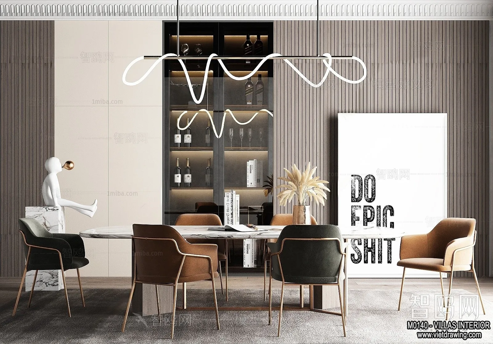 Dining Room – Villas 3D Interior Scene – 3D Models – 187 Dining Room – Villas 3D Interior Scene – 3D Models – 187