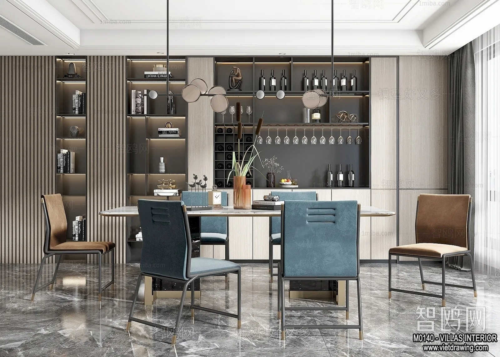 Dining Room – Villas 3D Interior Scene – 3D Models – 201 Dining Room – Villas 3D Interior Scene – 3D Models – 201