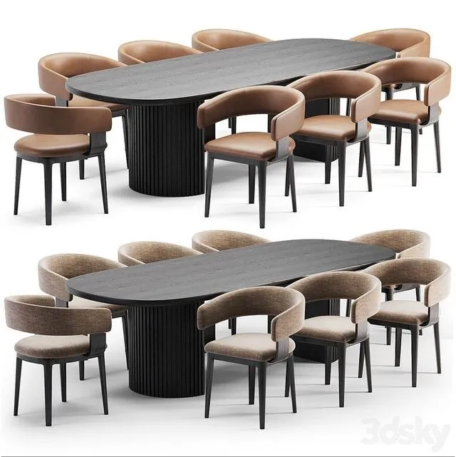 Dining Set 002 3D Model