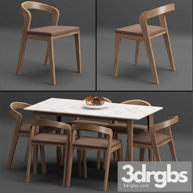 Dining Set 002 3D Model Download