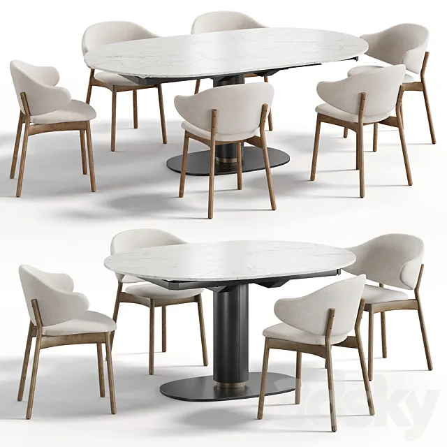 Dining Set 002 3D Model