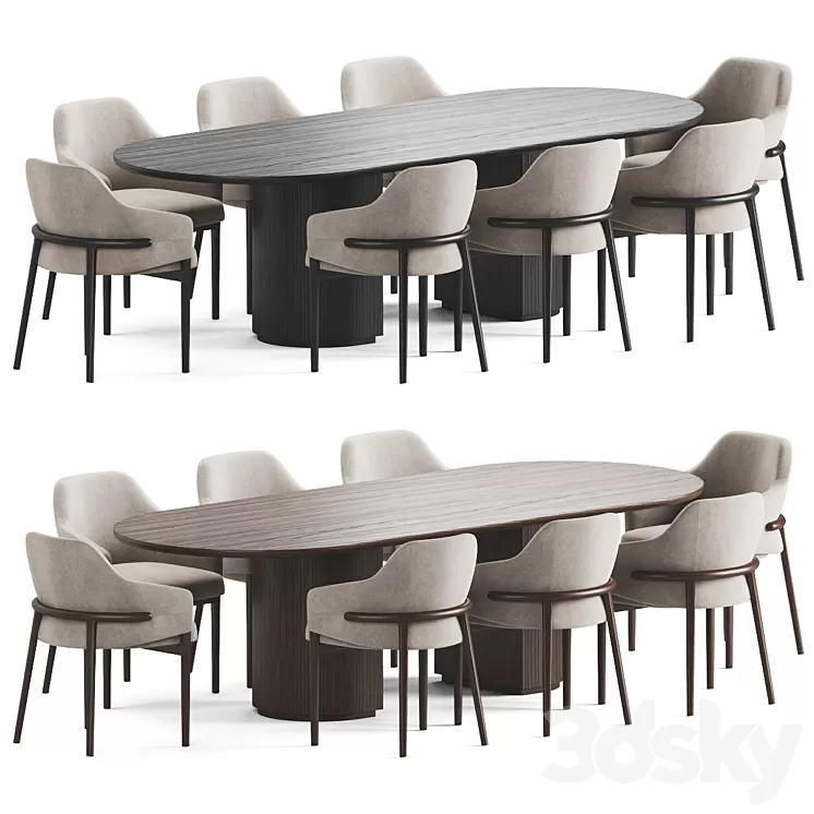 Dining Set 01 3D Model Free Download