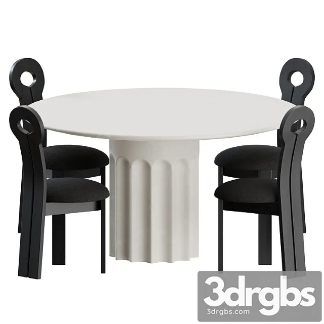 Dining Set 01 by Lulu and Georgia 3D Model Download