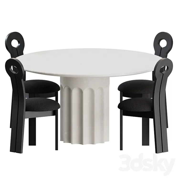 Dining Set 01 by Lulu and Georgia 3D Model Free Download