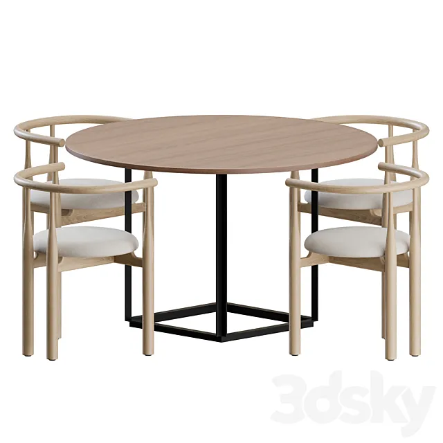 Dining Set 01 by New Works 3DModel Dining Set 01 by New Works 3DModel