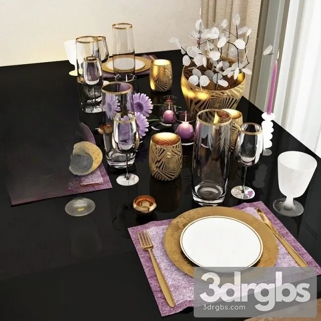 Dining Set 02 3D Model Download Dining Set 02 3D Model Download