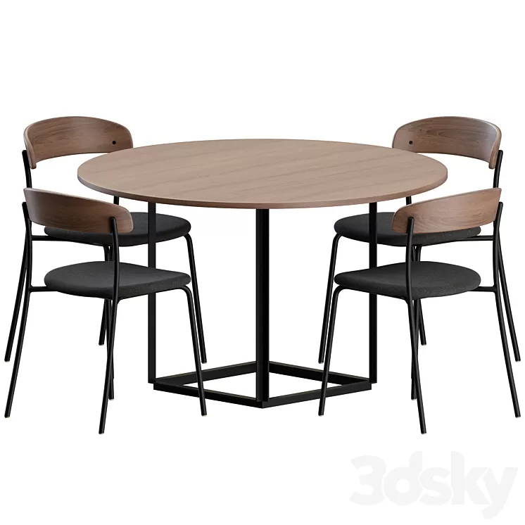 Dining Set 02 by New Works 3D Model Free Download