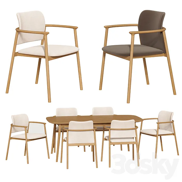 Dining set 027 Lord chair 3D Model Dining set 027 Lord chair 3D Model