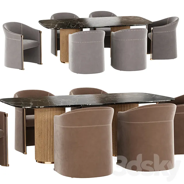 Dining set 033 Elida chair 3DModel Dining set 033 Elida chair 3DModel