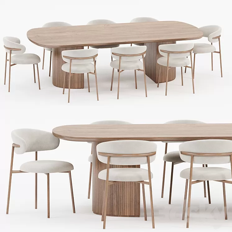 Dining set 05 3D Model Free Download