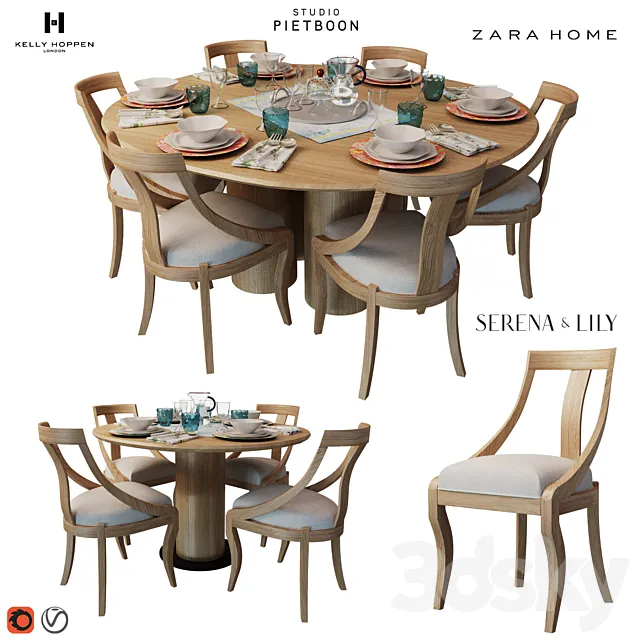 Dining set 1 3D Model