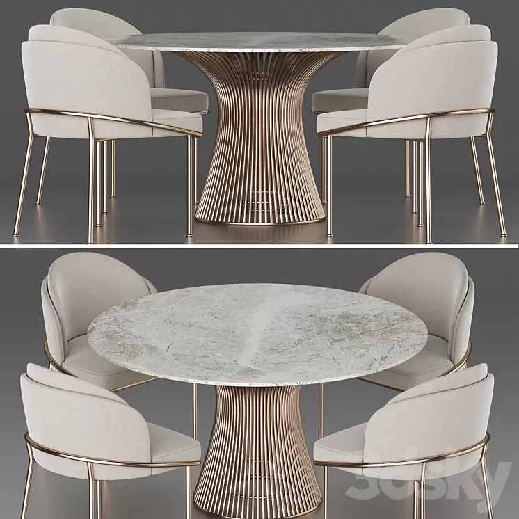 Dining set 14 3D Model Free Download
