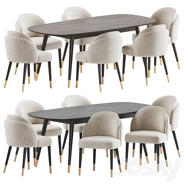 Dining Set 15 3D Model Dining Set 15 3D Model