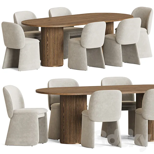 Dining Set 161 3D Model Dining Set 161 3D Model