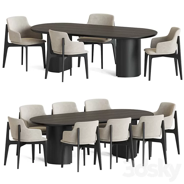 Dining Set 162 3D Model Free Download