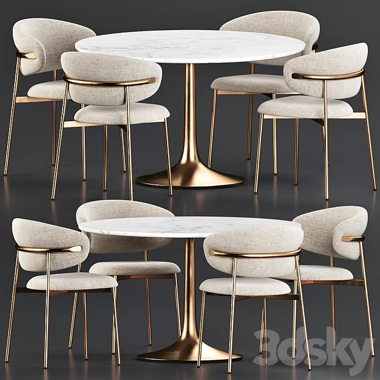 Dining Set 183 3D Model Free Download