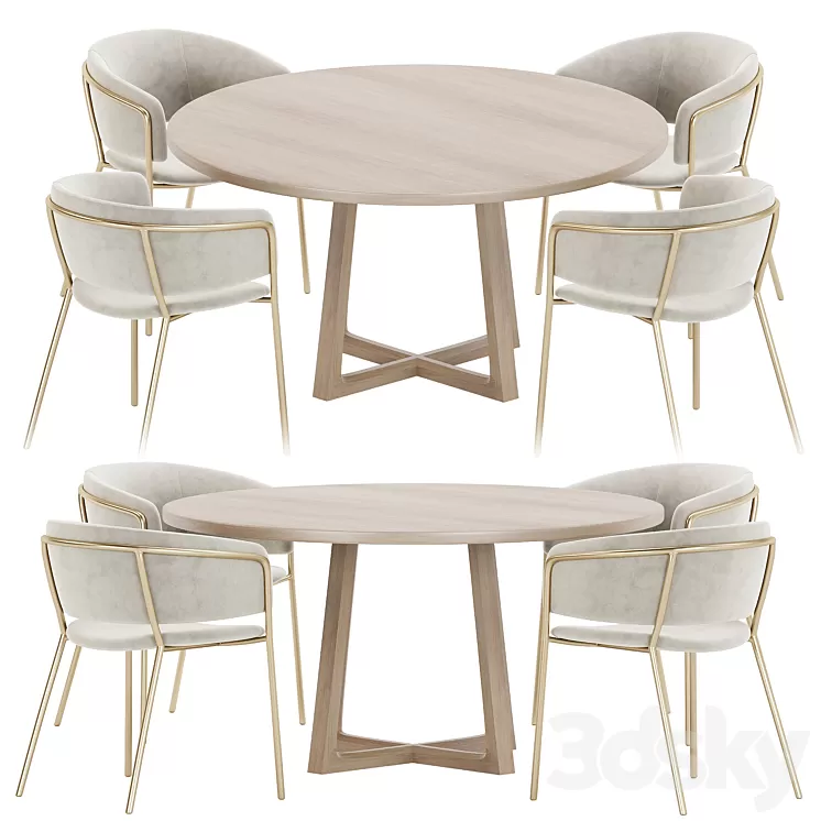 Dining set 19 3D Model Free Download