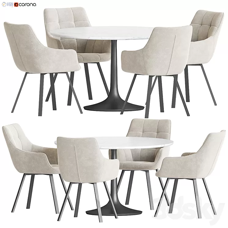 Dining Set 193 3D Model Free Download