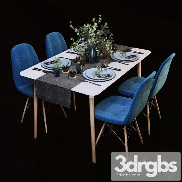 Dining set 2 3D Model Download