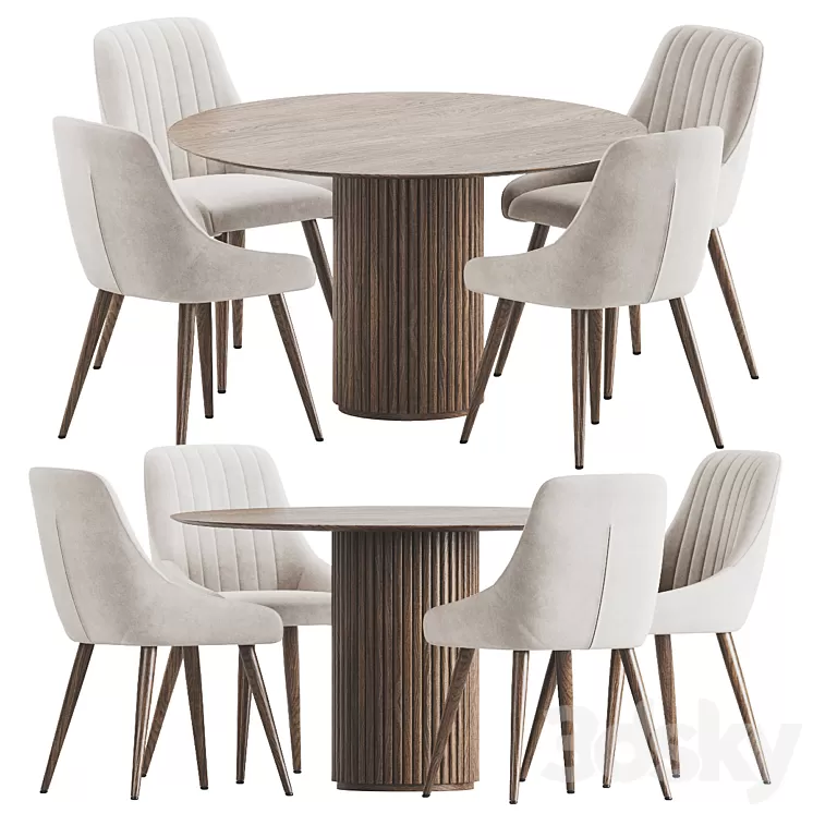 Dining Set 202 3D Model Free Download