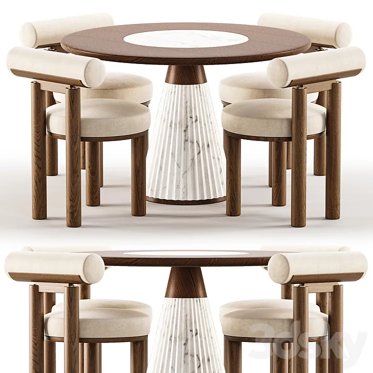 Dining Set 26 3D Model Free Download
