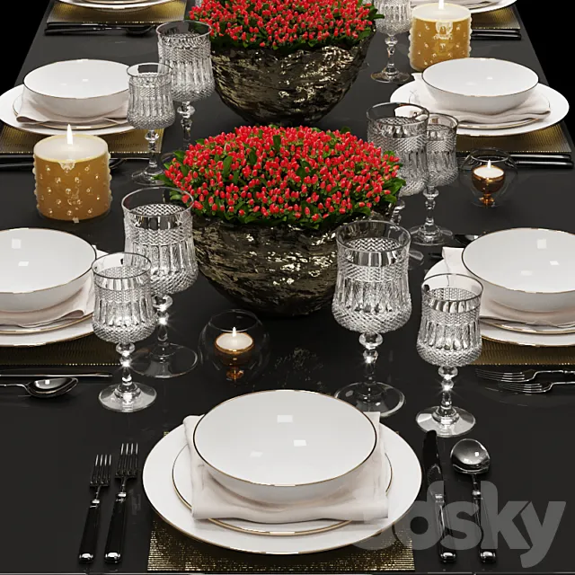 Dining Set 3 3DModel