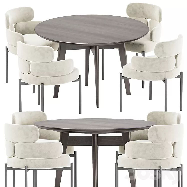 Dining set 38 3D Model Free Download