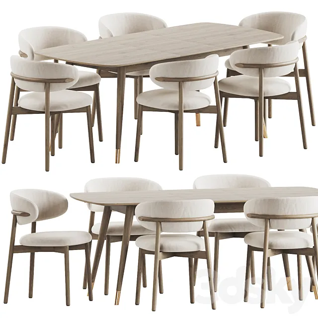 Dining Set 40 3D Model Dining Set 40 3D Model