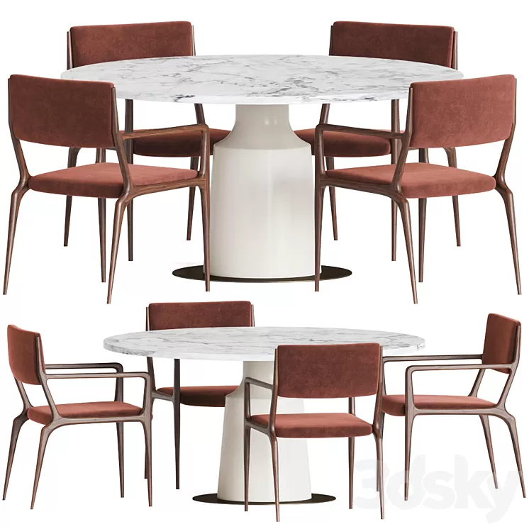 Dining Set 40 3D Model Free Download