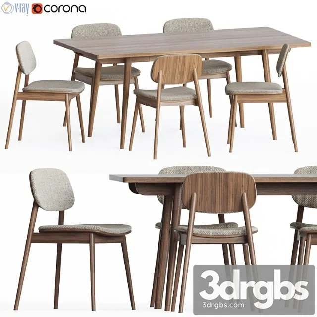 Dining Set 49 1 3D Model Download