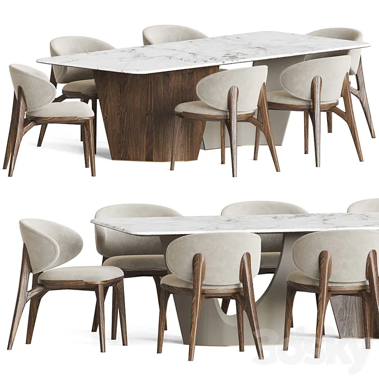 Dining Set 49 3D Model Free Download