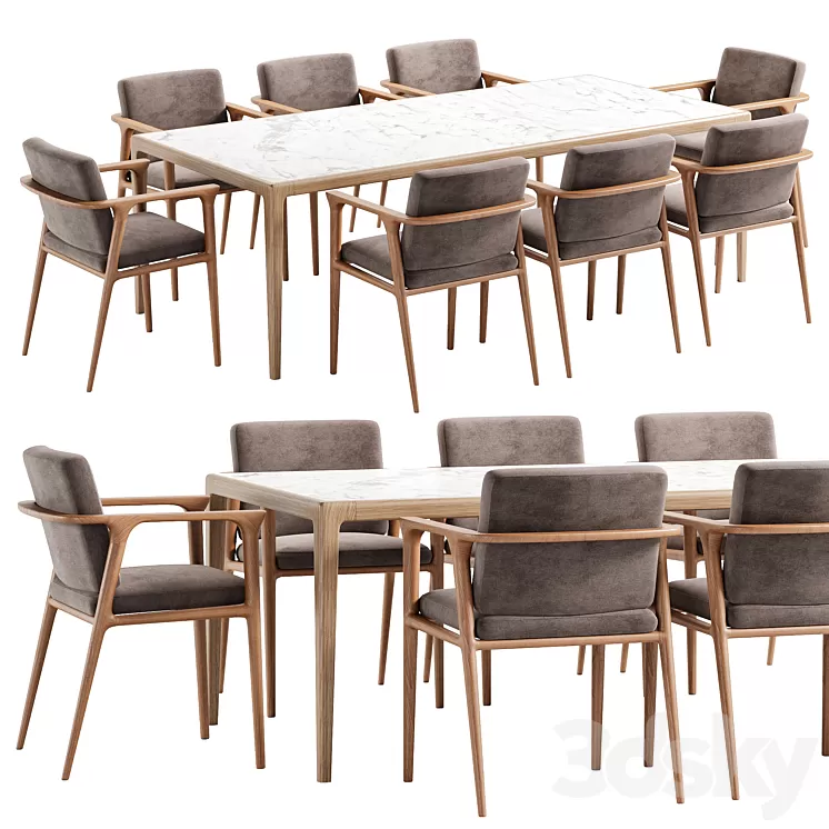 Dining Set 49 3D Model Free Download